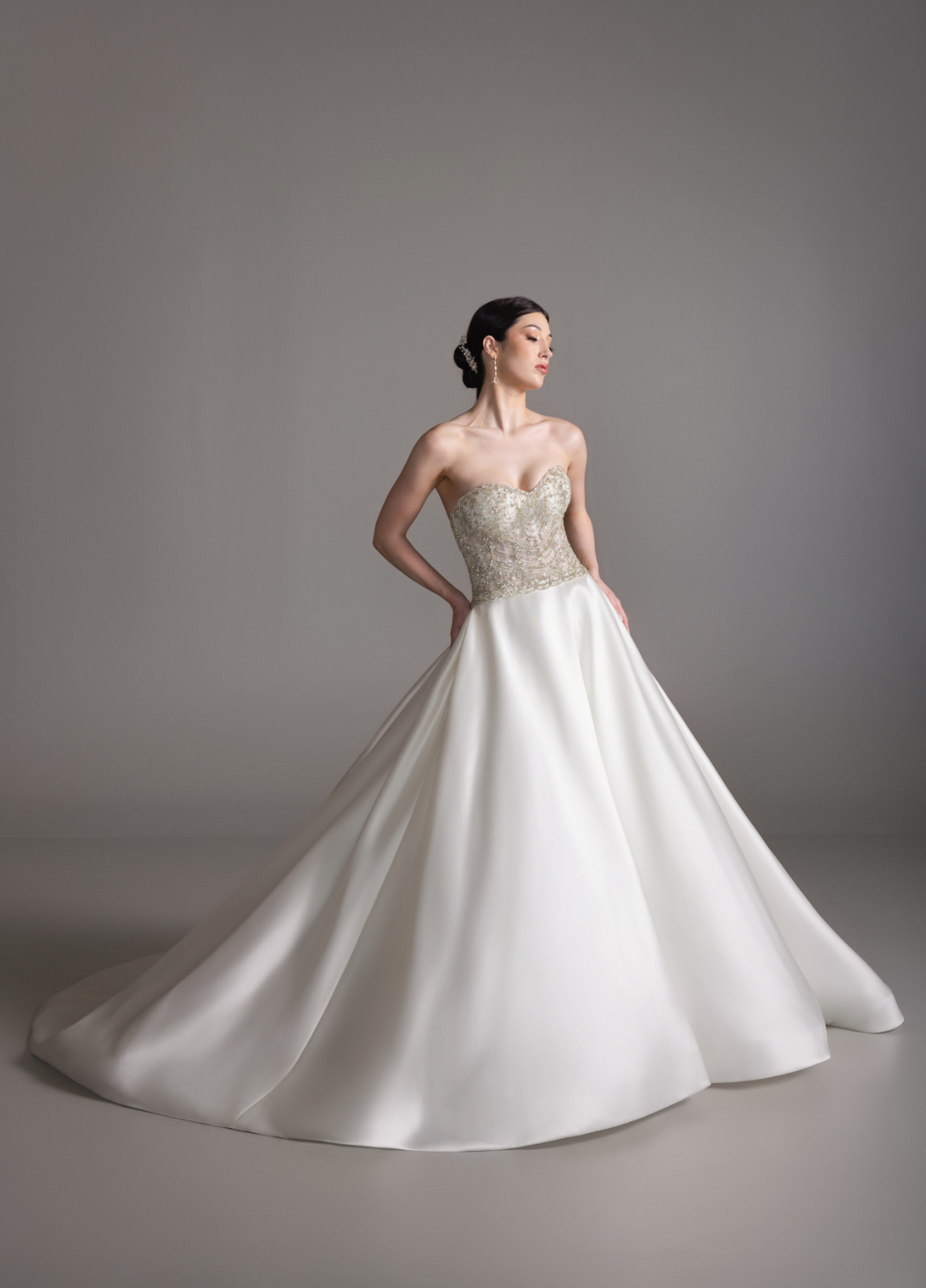 BANU gown close-up of beaded bodice construction