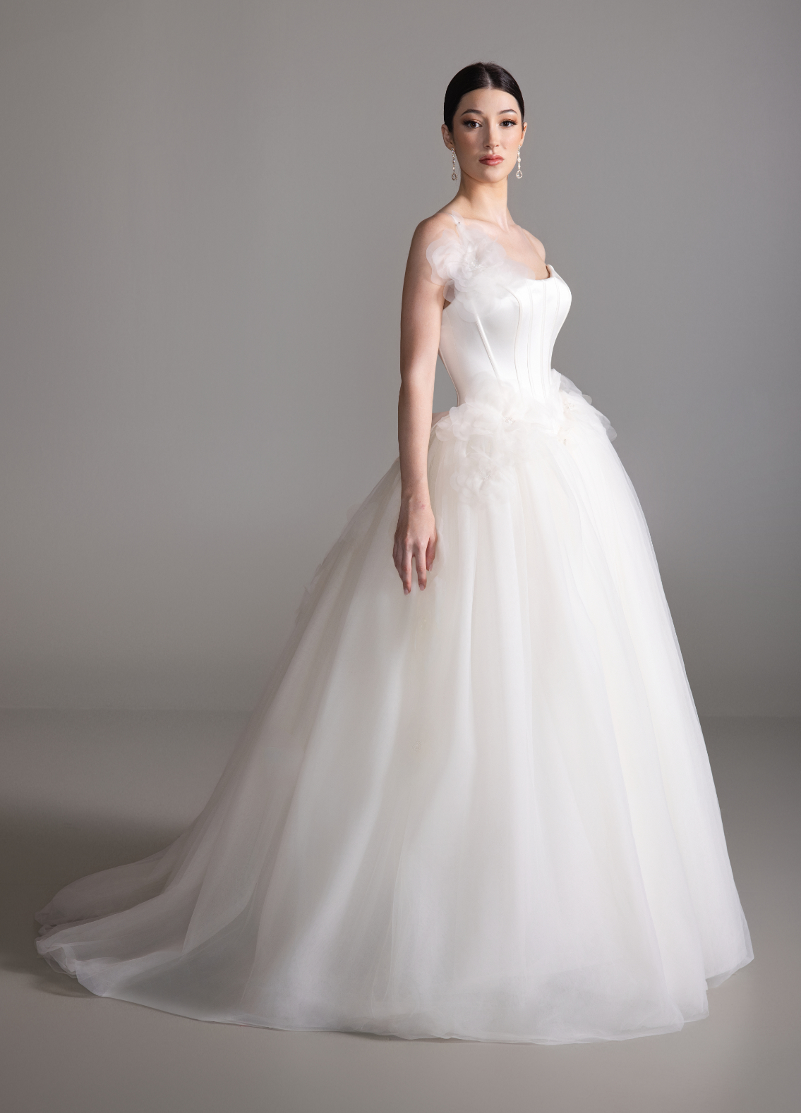 BRITTANY gown close-up of romantic couture construction