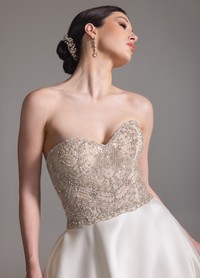 BANU wedding gown detail highlighting sweetheart neckline