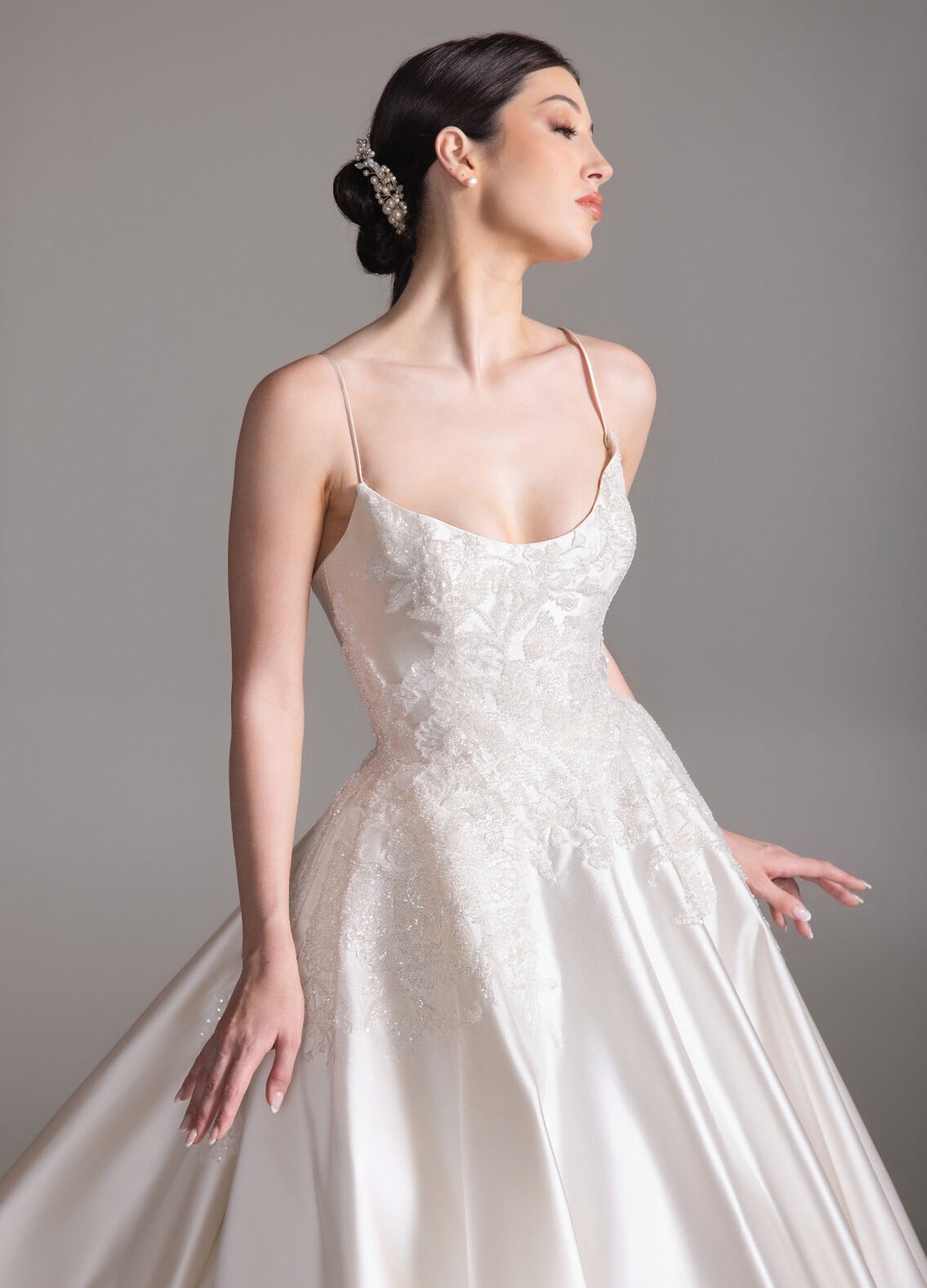 BECKETT dress featuring refined romantic floral beading