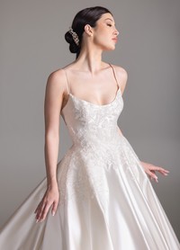 BECKETT dress featuring refined romantic floral beading