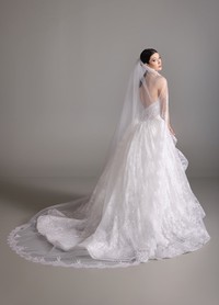 BENITA veil detail showing romantic lace edges