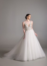 BRIAR dress featuring luminous opal crystal embellishments