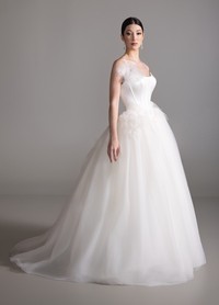 BRITTANY gown close-up of romantic couture construction