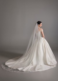 BRONTE veil detail showing romantic floral beading