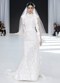 ALEX dress close-up showcasing intricate petal embroidery and cap sleeves detail