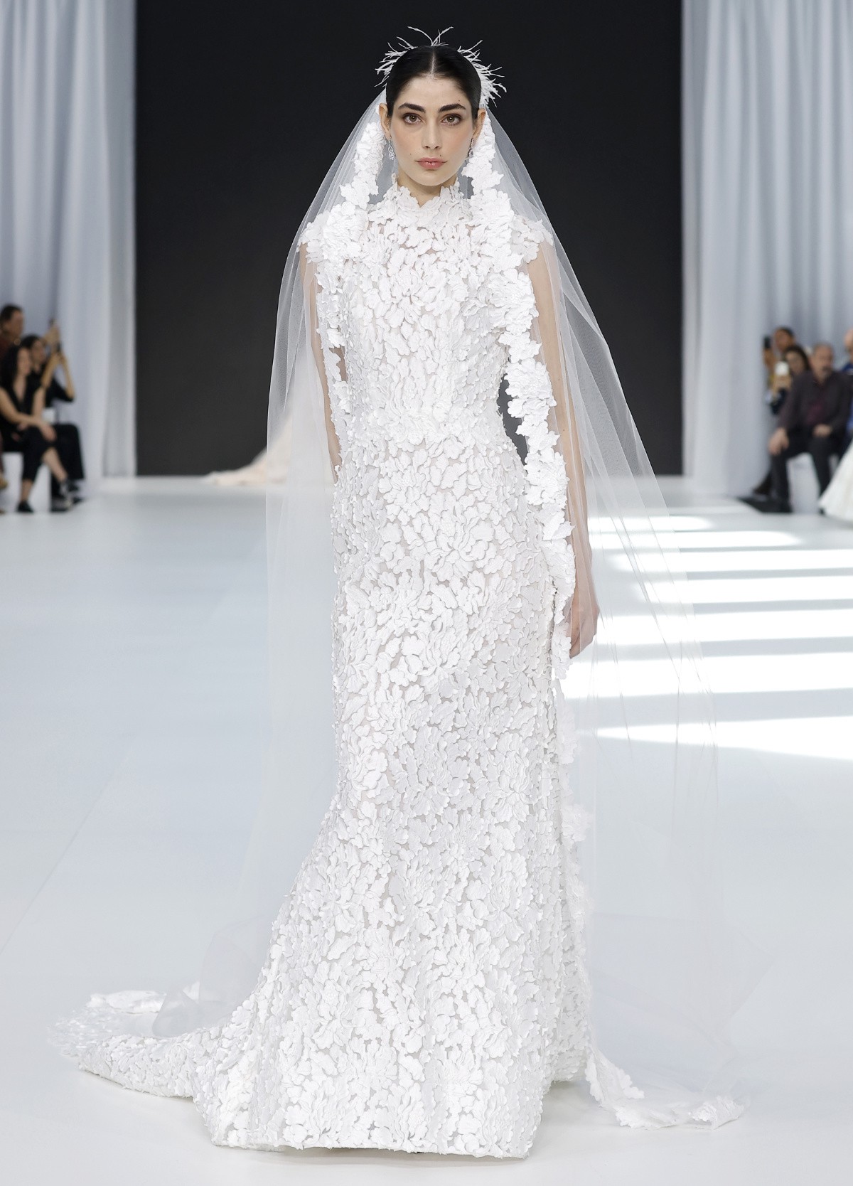 ALEX dress close-up showcasing intricate petal embroidery and cap sleeves detail