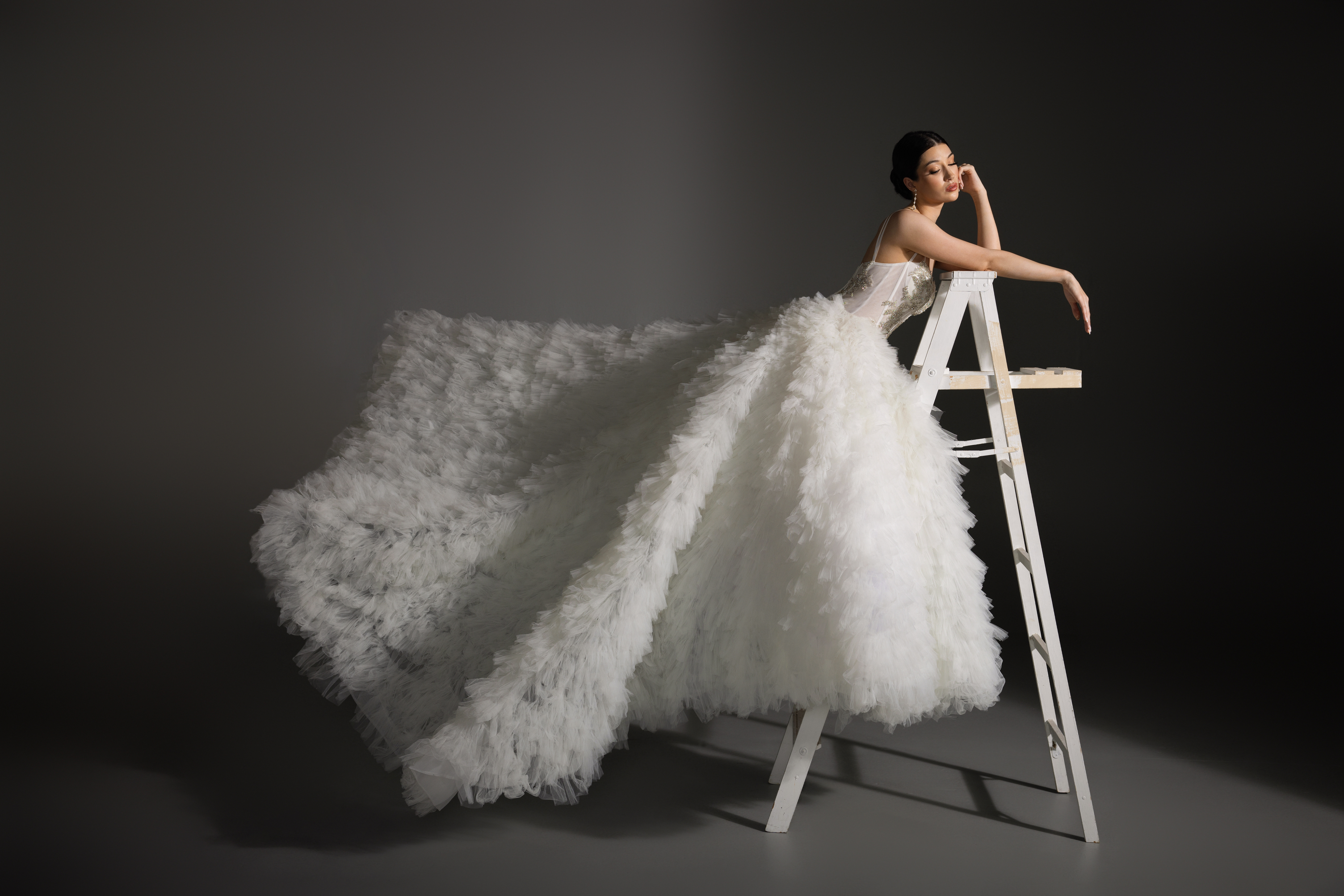 ANYA couture dress showcasing dreamy expressive design with texture and structure