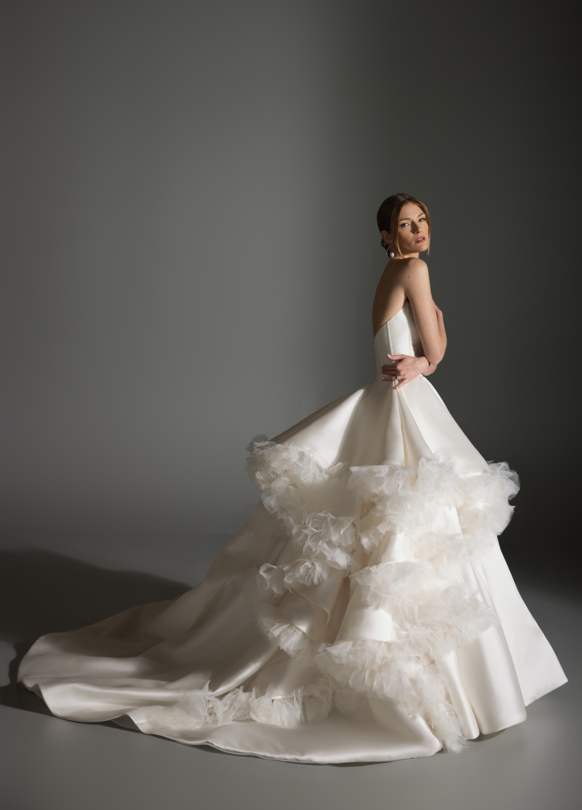 ALI romantic ball gown with ornate beading and sweeping train