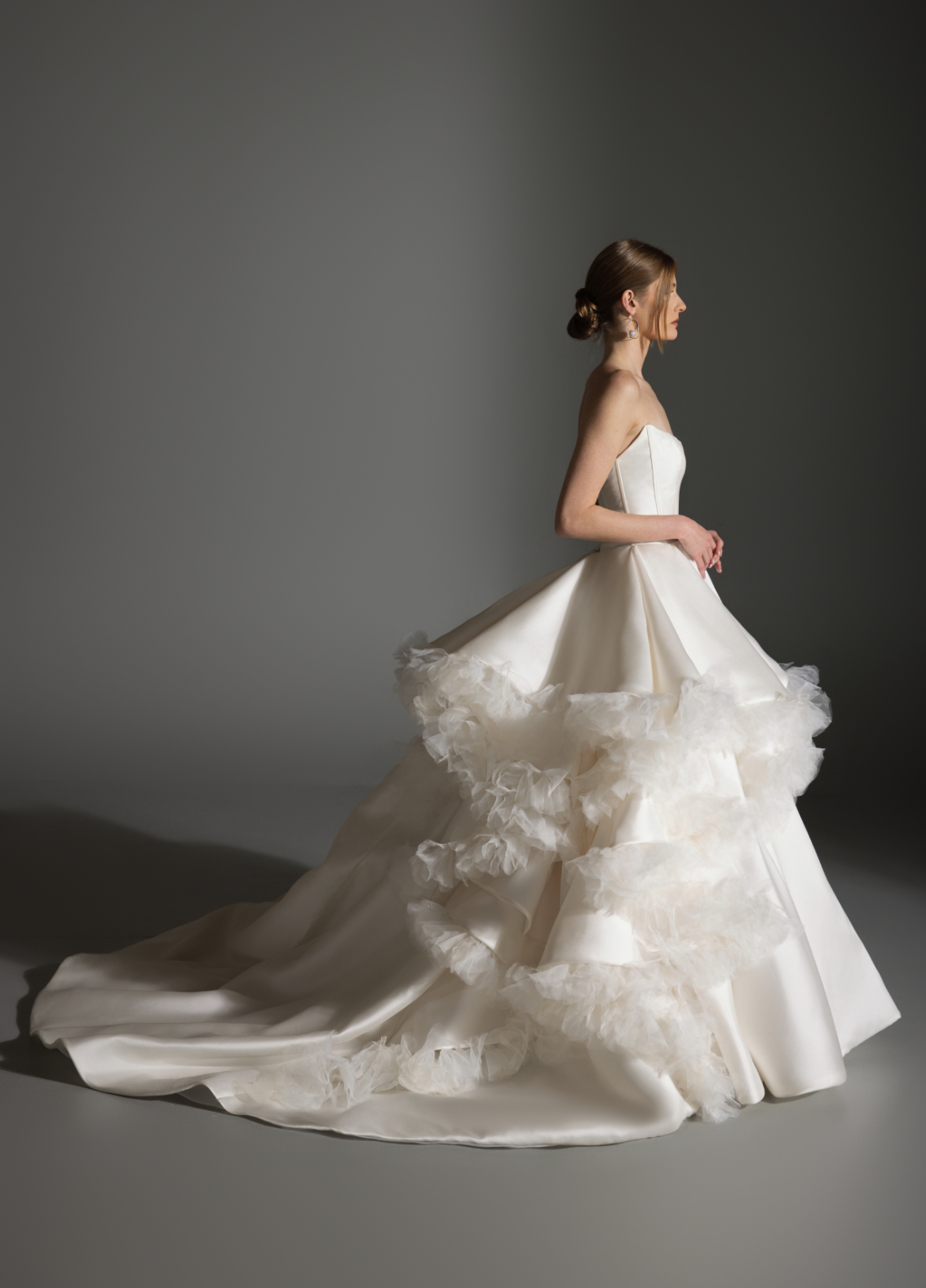 APRIL couture dress highlighting romantic artistic design and graceful movement