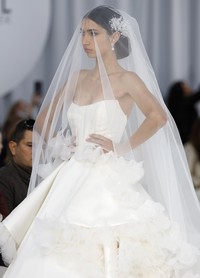 APRIL bridal veil detail of cascading petal design and fine tulle