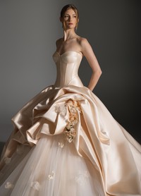 ASTOR wedding gown featuring structured corset bodice with sweetheart neckline