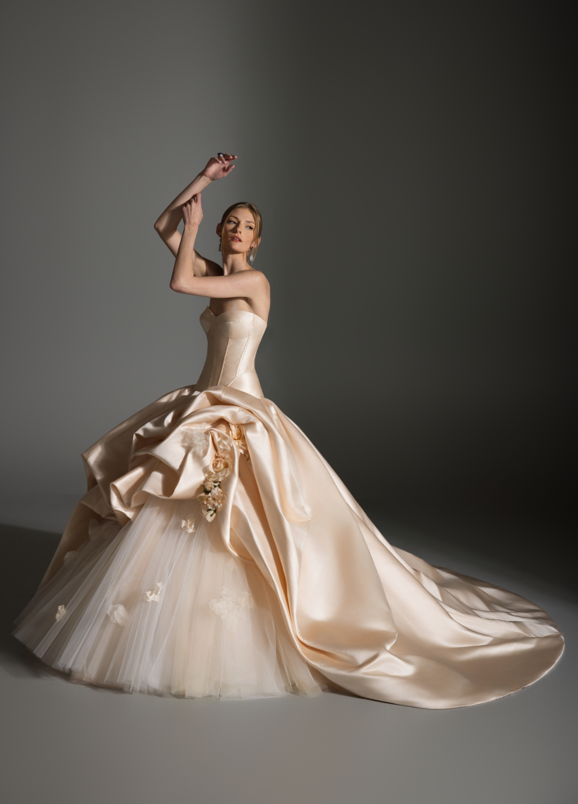 ASTOR gown showcasing fashion-forward volume with soft feminine tulle layers