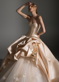 ASTOR couture gown detail of hand-finished corsage and refined embellishment
