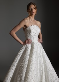AVERY bridal couture close-up of intricate petal embroidery and timeless appeal