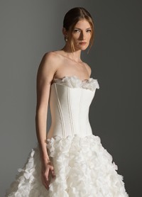 AZALEA dress detail highlighting dimensional couture focal point and neckline